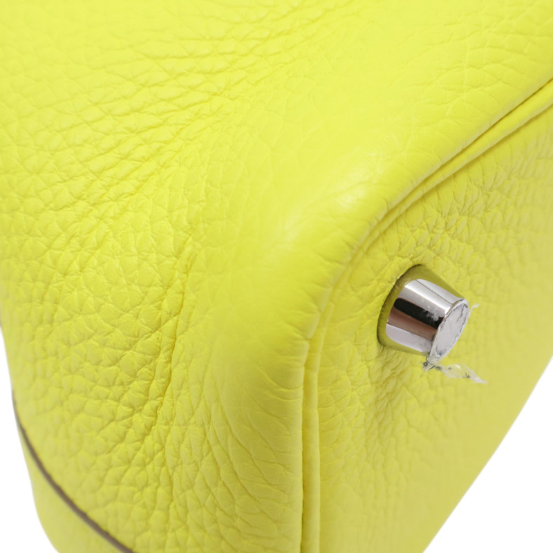 檸檬黃 TC牛皮 Picotin Lock 18 手提包 Z刻 銀釦【HERMES 愛馬仕】-8