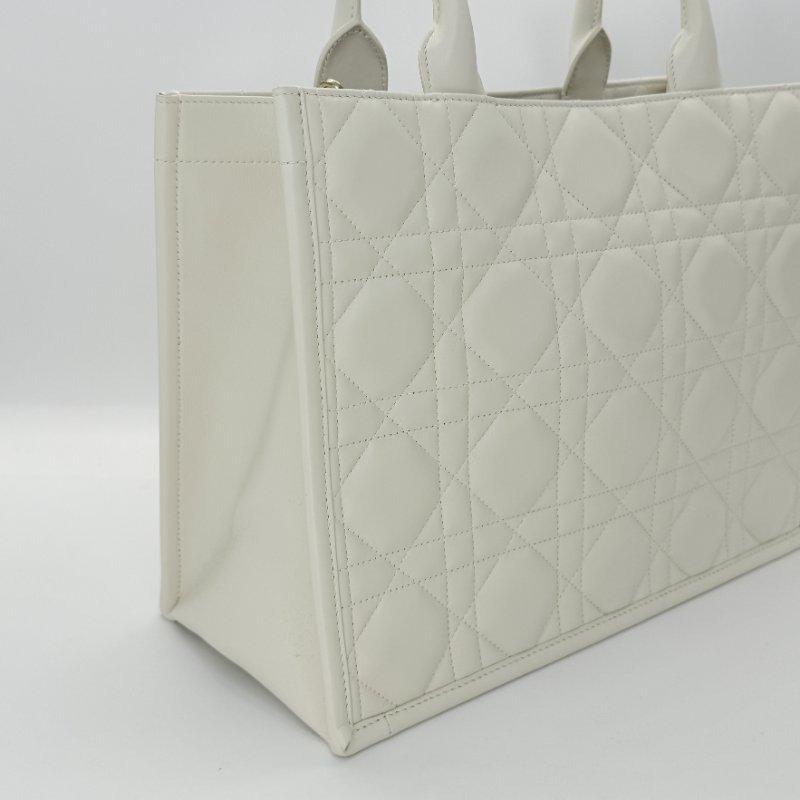 DIOR 迪奧 Book Tote 小牛皮 白色 中型手提單肩包-3