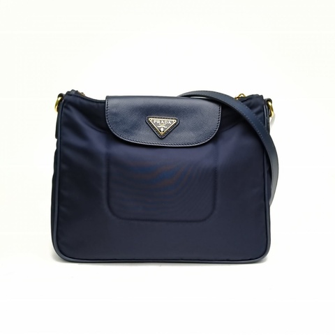 PRADA 藍色尼龍三角標單肩斜跨包