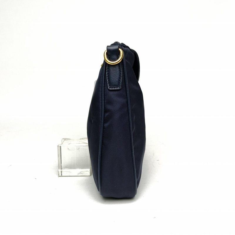 PRADA 藍色尼龍三角標單肩斜跨包-1