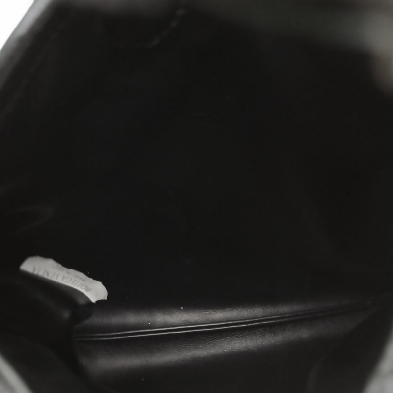 BOTTEGA VENETA 黑色牛皮Hopmini編織手提斜挎包-4