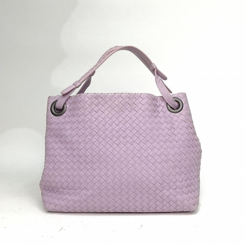 BOTTEGA VENETA 紫色羊皮經典編織單肩包