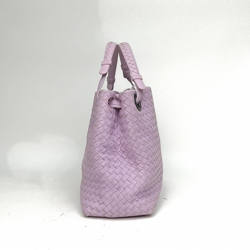 BOTTEGA VENETA 紫色羊皮經典編織單肩包-1