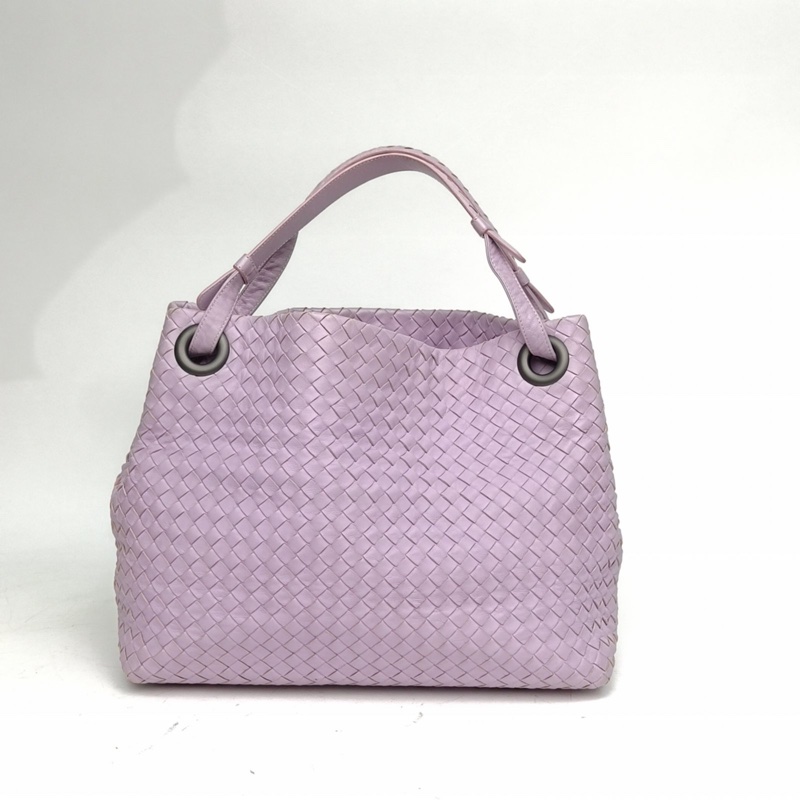 BOTTEGA VENETA 紫色羊皮經典編織單肩包-2