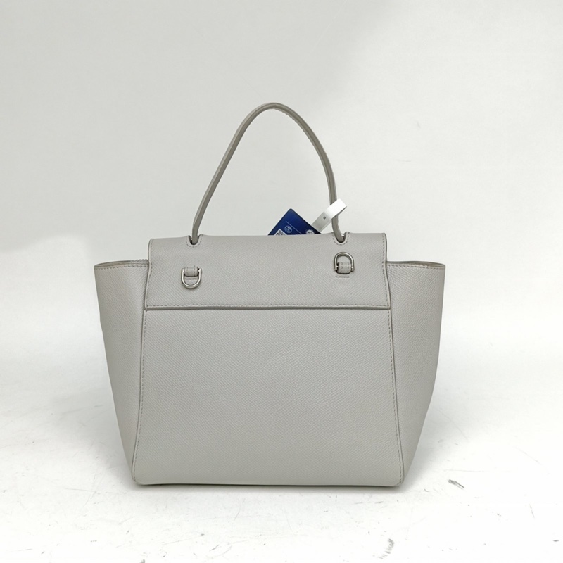 CELINE Belt鯰魚包Nano20淺灰色牛皮銀扣肩背包-2