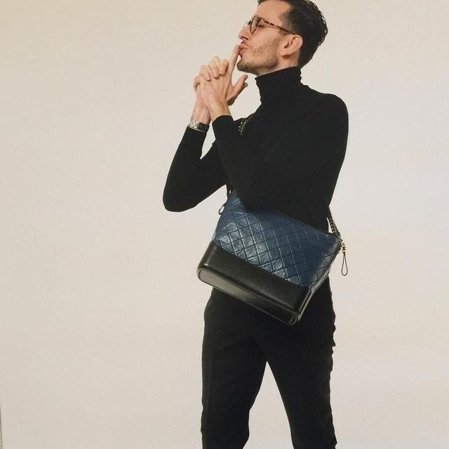 CHANEL 香奈兒 Gabrielle Hobo 中號流浪包 ｜藍色黑底金銀鍊｜專櫃購入｜全配保卡｜狀況極佳-2