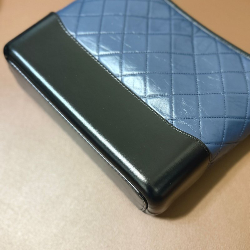 CHANEL 香奈兒 Gabrielle Hobo 中號流浪包 ｜藍色黑底金銀鍊｜專櫃購入｜全配保卡｜狀況極佳-13