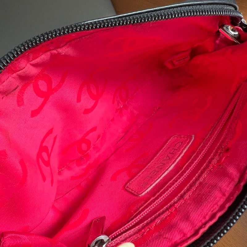 A級95成新 Chanel全黑康鵬麻將包 9開-3