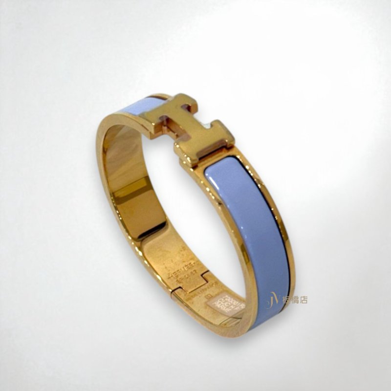 JS1303-Hermes 粉紫琺瑯金釦 Clic H手環 PM-1