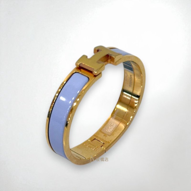 JS1303-Hermes 粉紫琺瑯金釦 Clic H手環 PM-2