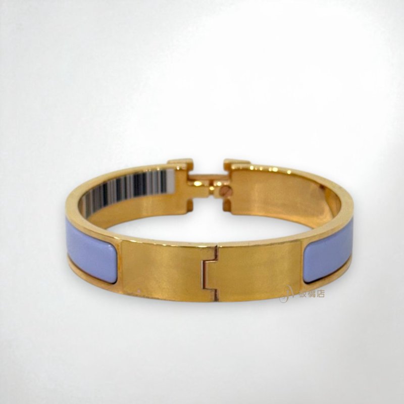 JS1303-Hermes 粉紫琺瑯金釦 Clic H手環 PM-3