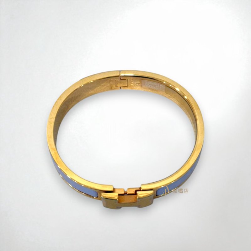 JS1303-Hermes 粉紫琺瑯金釦 Clic H手環 PM-4
