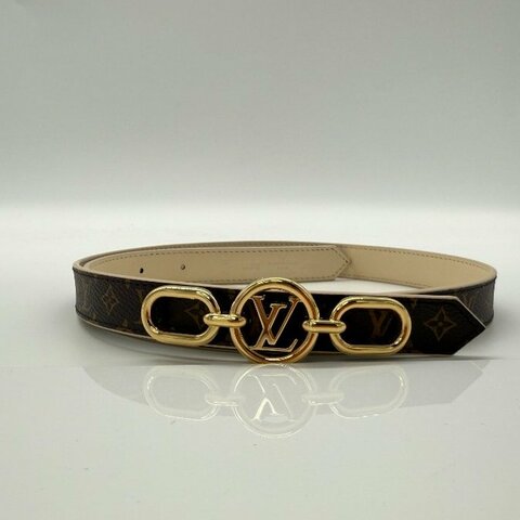 Louis Vuitton 路易威登  經典花紋 75 棕色牛皮 雙面花紋 腰帶