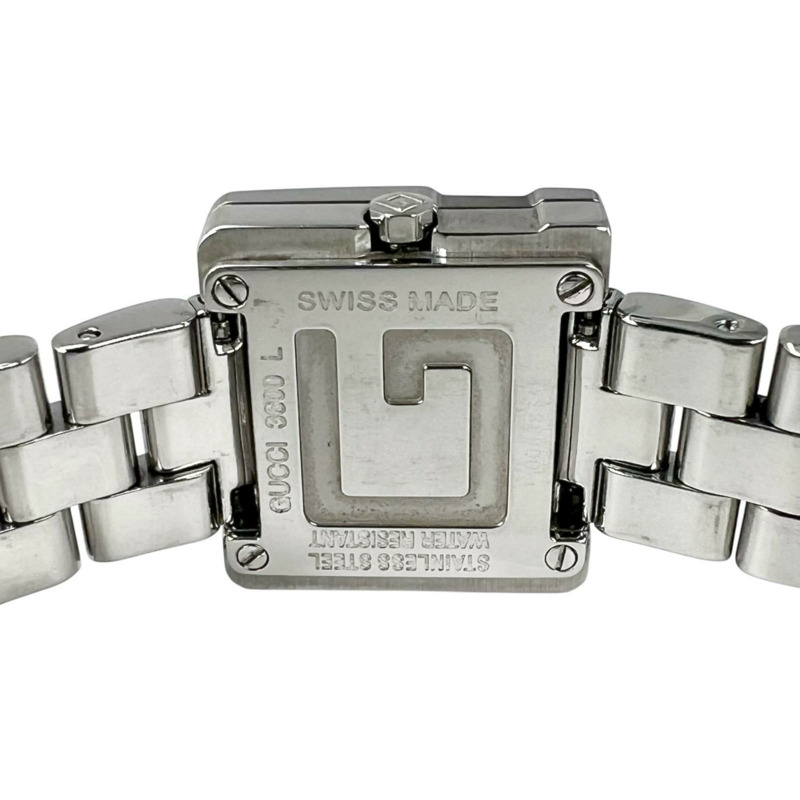 GUCCI G-Watch 3600 L 女士腕錶,不鏽鋼材質,銀色,粉米色,石英機芯,米色錶盤。-4