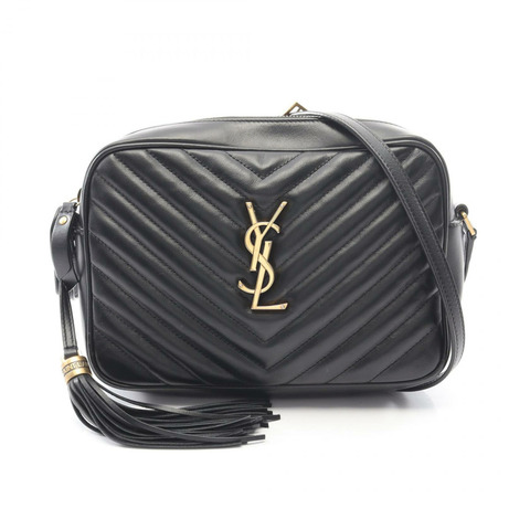 SAINT LAURENT PARIS LOU 斜背包單肩包 黑色皮革 二手 女士 YSL