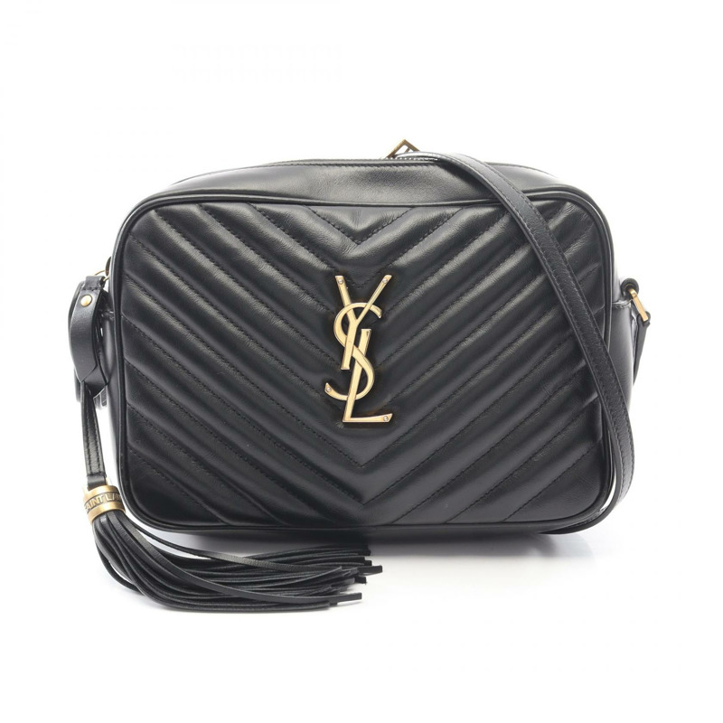 SAINT LAURENT PARIS LOU 斜背包單肩包 黑色皮革 二手 女士 YSL-0