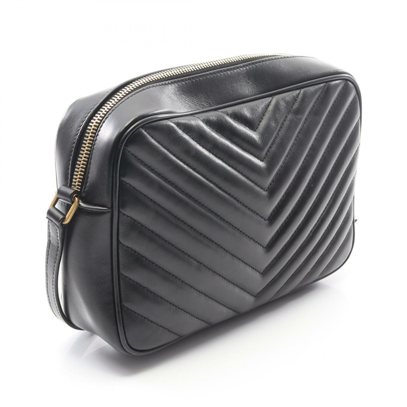SAINT LAURENT PARIS LOU 斜背包單肩包 黑色皮革 二手 女士 YSL-1