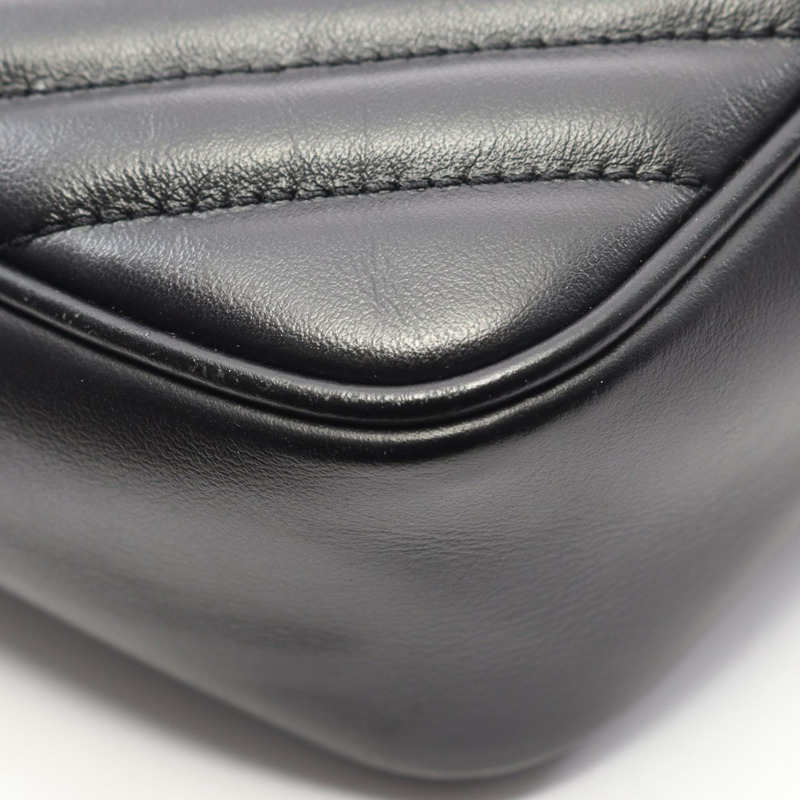 SAINT LAURENT PARIS LOU 斜背包單肩包 黑色皮革 二手 女士 YSL-5