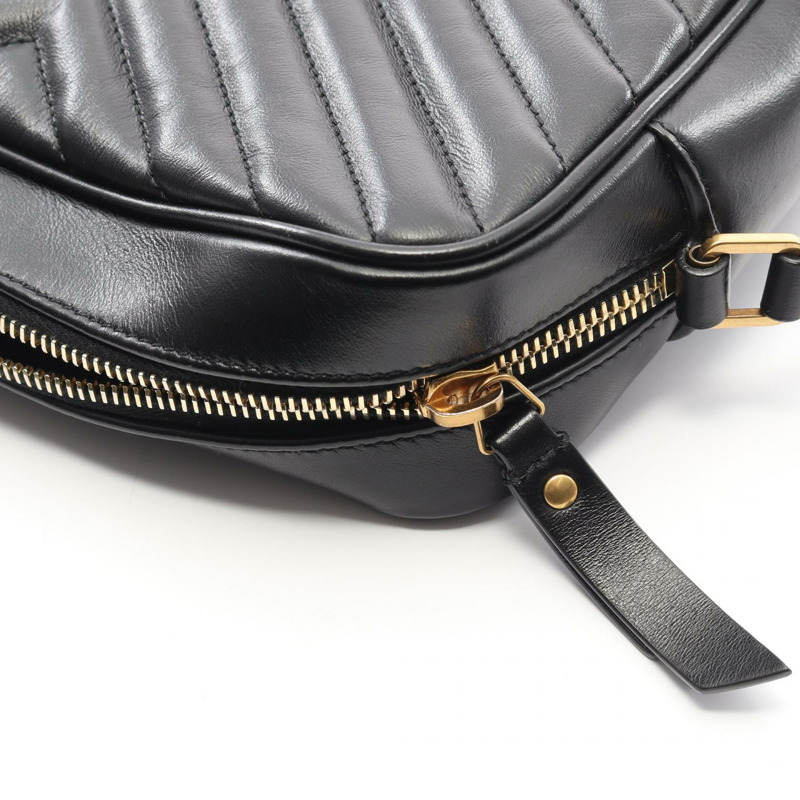 SAINT LAURENT PARIS LOU 斜背包單肩包 黑色皮革 二手 女士 YSL-7