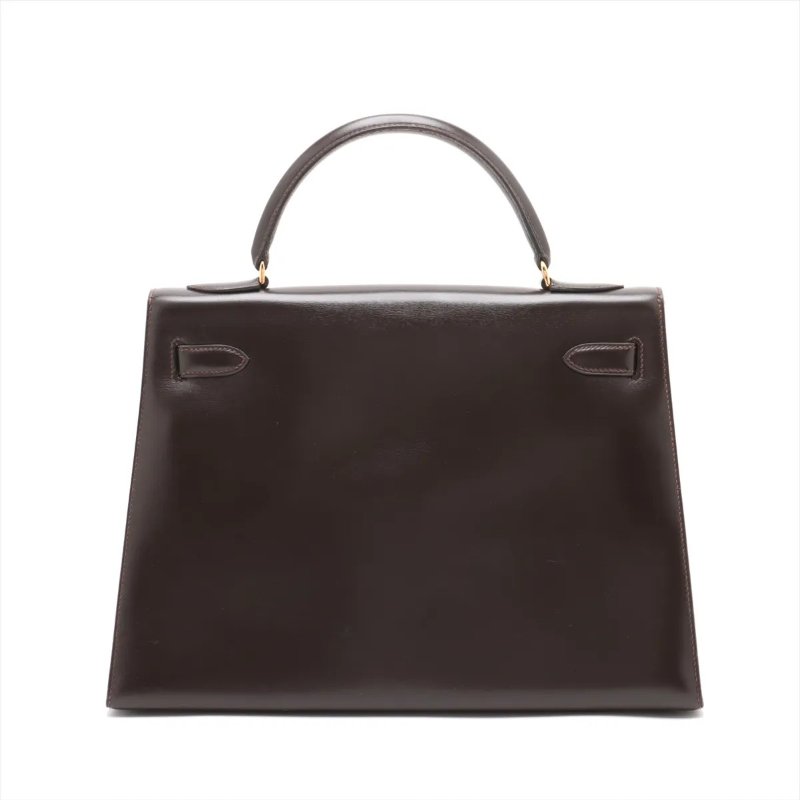 愛馬仕 Kelly 32 Sellier Box 皮 巧克力色 Chocolat 凱莉包 手提包 金扣 (Hermes)-2