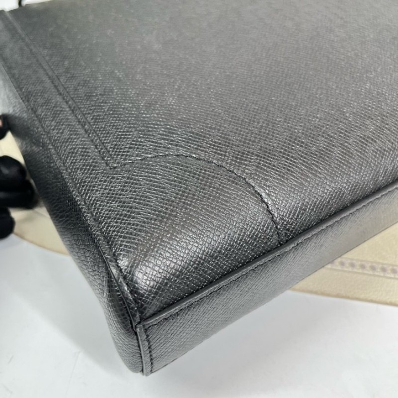 cq zyy LV路易威登 芯片款 黑色全皮公文包 荔枝紋搭配銀色五金配件 可以放電腦 有肩帶可調節-9