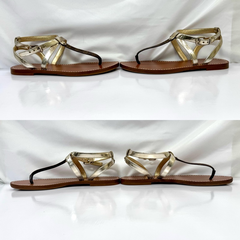 LOUIS VUITTON 路易威登 老花金色涼鞋-3
