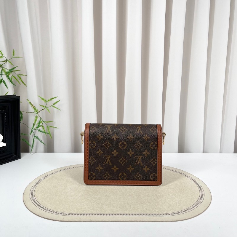 cq zyy LV路易威登 22年票 芯片款 Dauphine 達芙妮系列 小號 單肩斜挎包 焦糖老花拼色-1