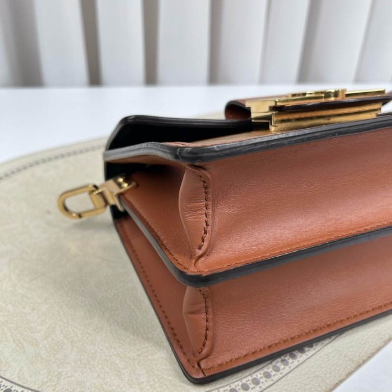 cq zyy LV路易威登 22年票 芯片款 Dauphine 達芙妮系列 小號 單肩斜挎包 焦糖老花拼色-7