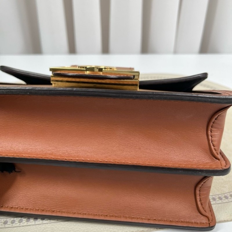 cq zyy LV路易威登 22年票 芯片款 Dauphine 達芙妮系列 小號 單肩斜挎包 焦糖老花拼色-8