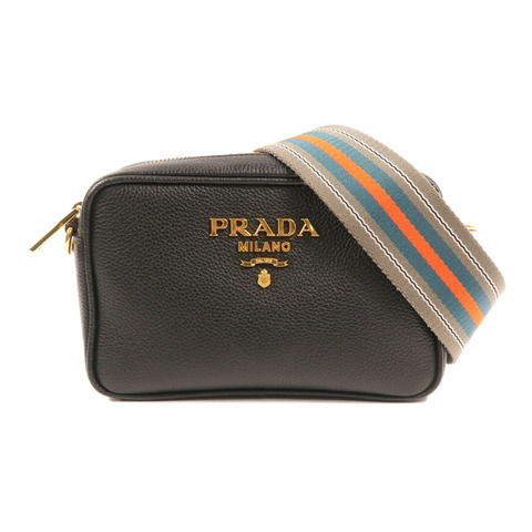 PRADA 牛皮皮革Camera Bag金扣肩背袋