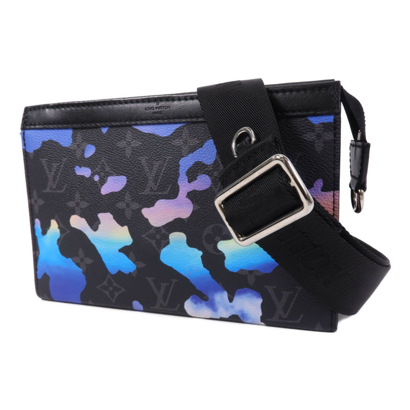 LOUIS VUITTON Monogram Eclipse Gaston Wearable Wallet銀扣肩背袋-2