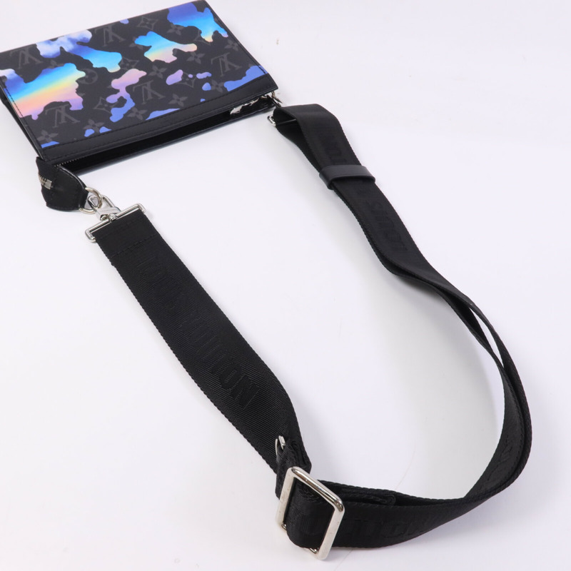 LOUIS VUITTON Monogram Eclipse Gaston Wearable Wallet銀扣肩背袋-7