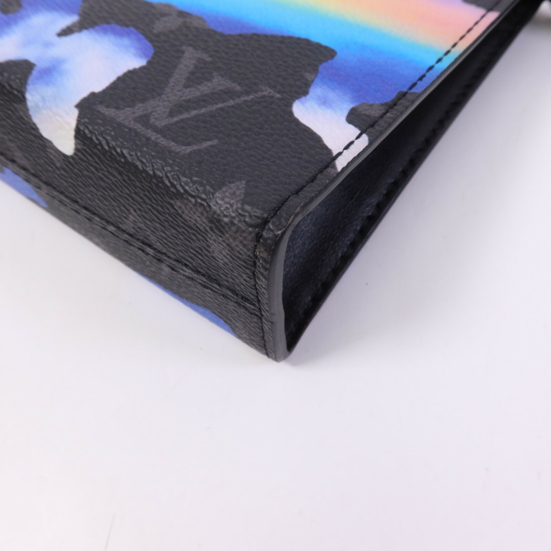 LOUIS VUITTON Monogram Eclipse Gaston Wearable Wallet銀扣肩背袋-8