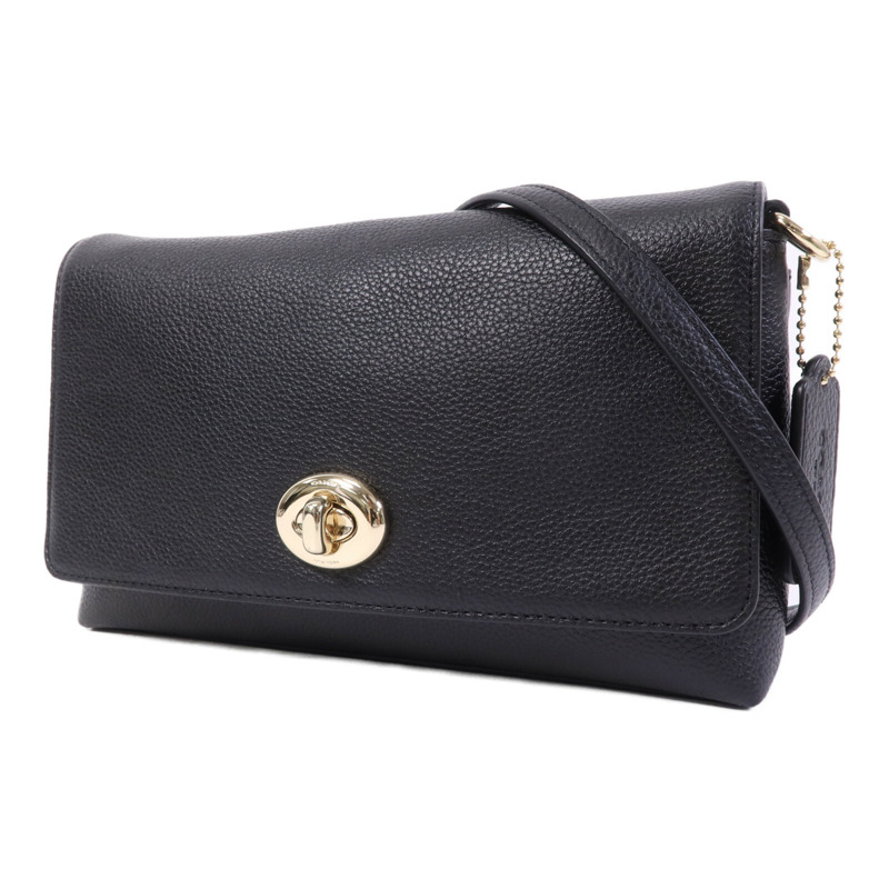 COACH 牛皮皮革Shoulder Bag金扣肩背袋-2