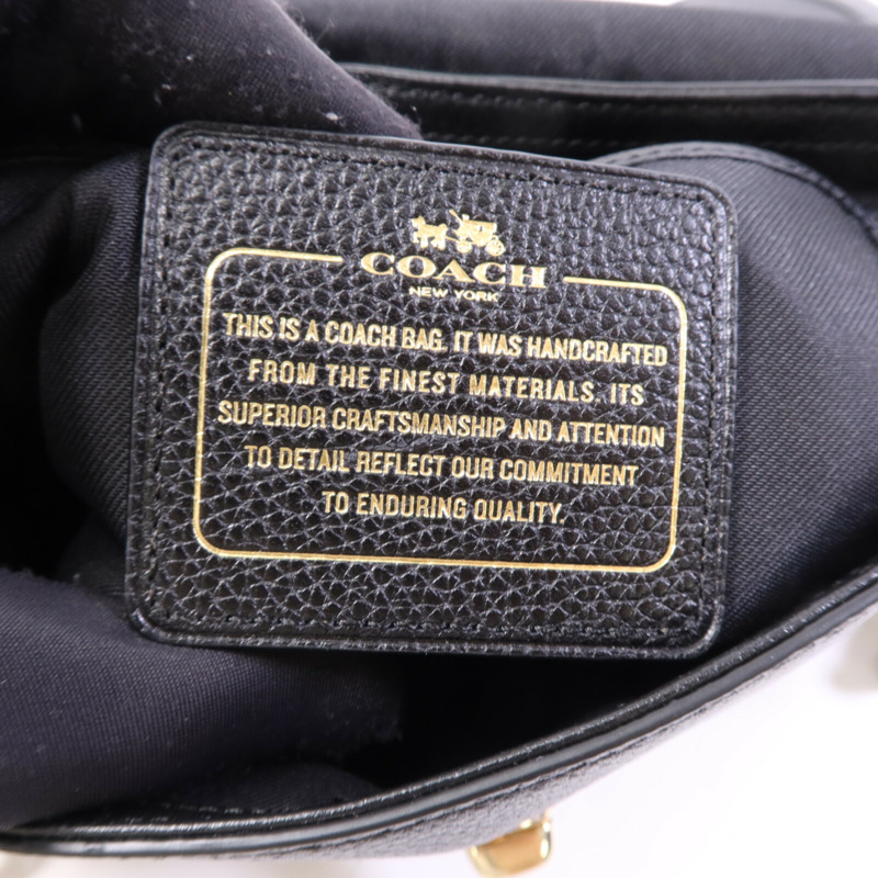 COACH 牛皮皮革Shoulder Bag金扣肩背袋-5