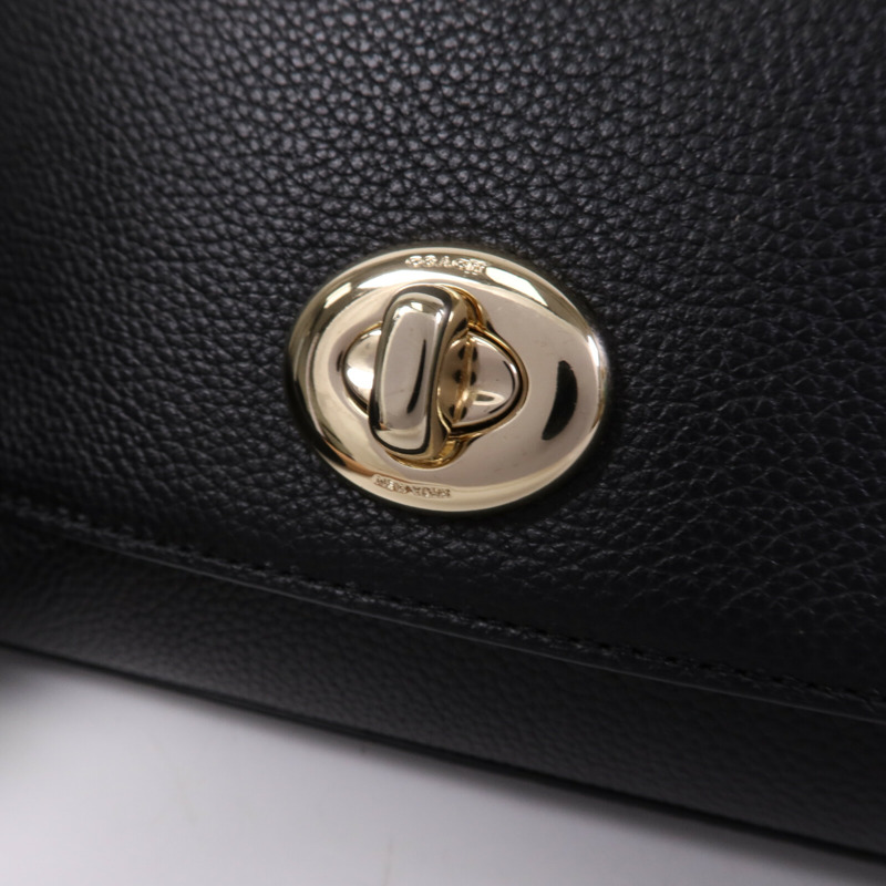 COACH 牛皮皮革Shoulder Bag金扣肩背袋-6