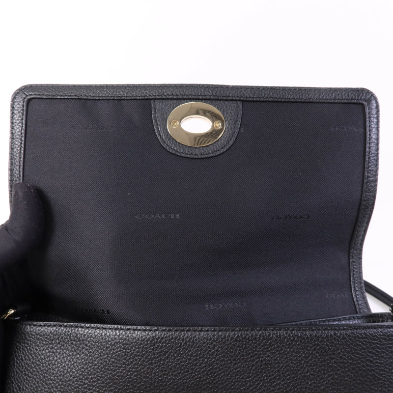 COACH 牛皮皮革Shoulder Bag金扣肩背袋-13