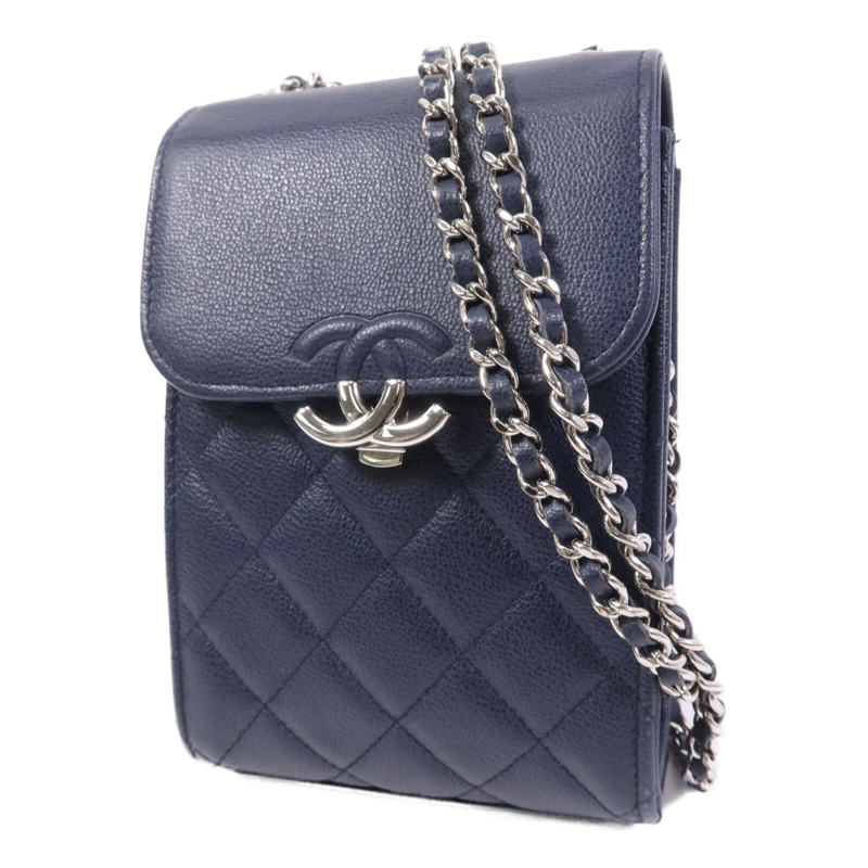 CHANEL 牛皮皮革Shoulder Bag銀扣鏈帶肩背袋-2
