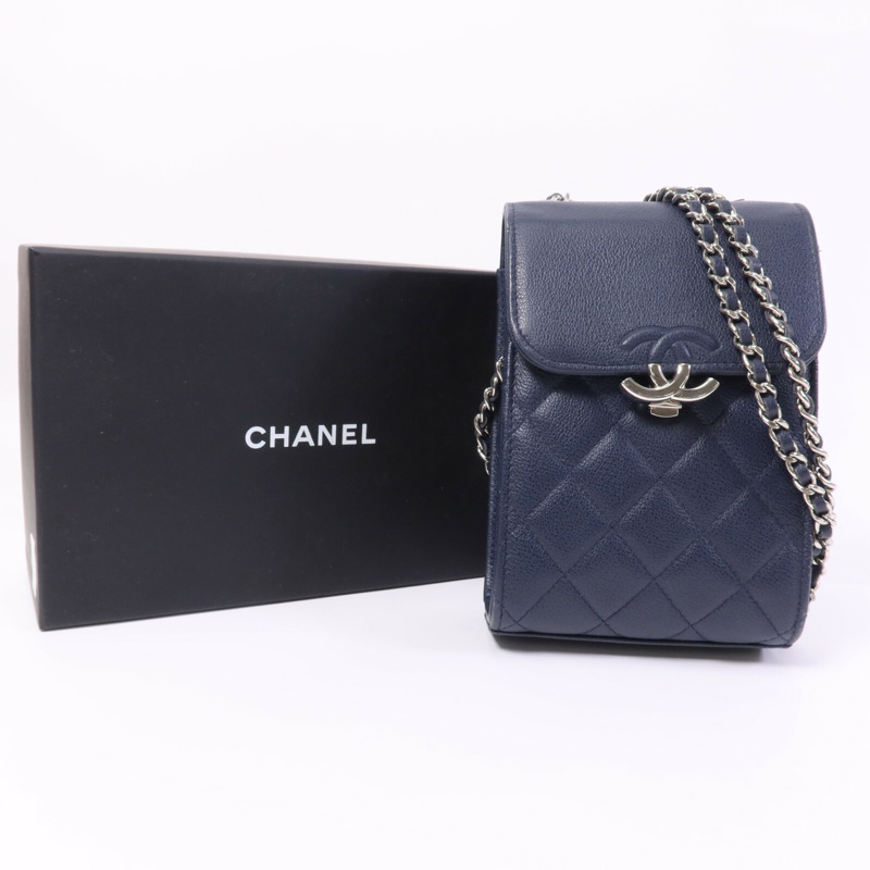 CHANEL 牛皮皮革Shoulder Bag銀扣鏈帶肩背袋-9