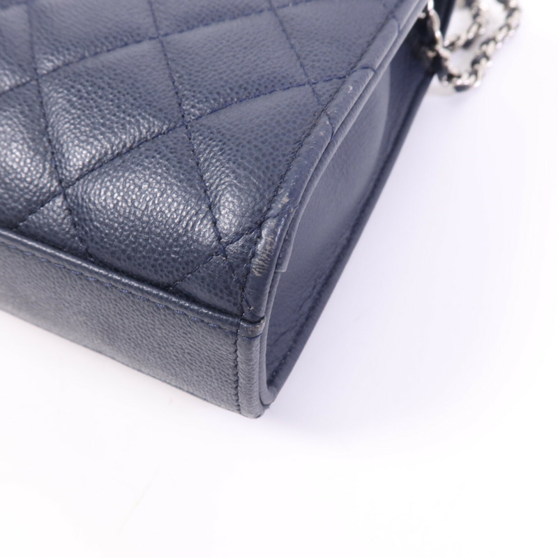 CHANEL 牛皮皮革Shoulder Bag銀扣鏈帶肩背袋-10