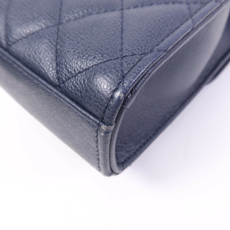 CHANEL 牛皮皮革Shoulder Bag銀扣鏈帶肩背袋-12