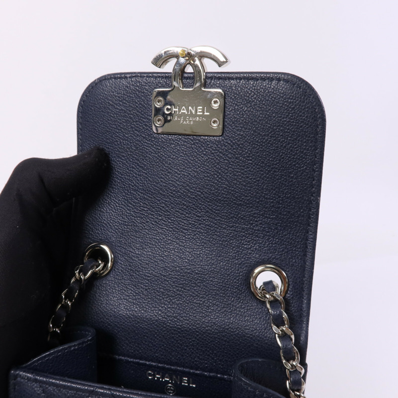 CHANEL 牛皮皮革Shoulder Bag銀扣鏈帶肩背袋-14