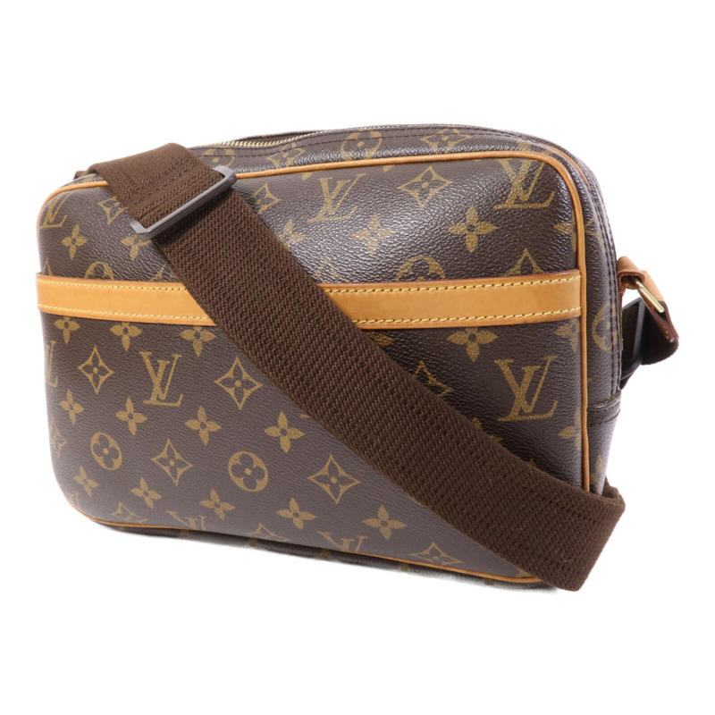 LOUIS VUITTON Monogram Reporter PM金扣肩背袋棕色-2