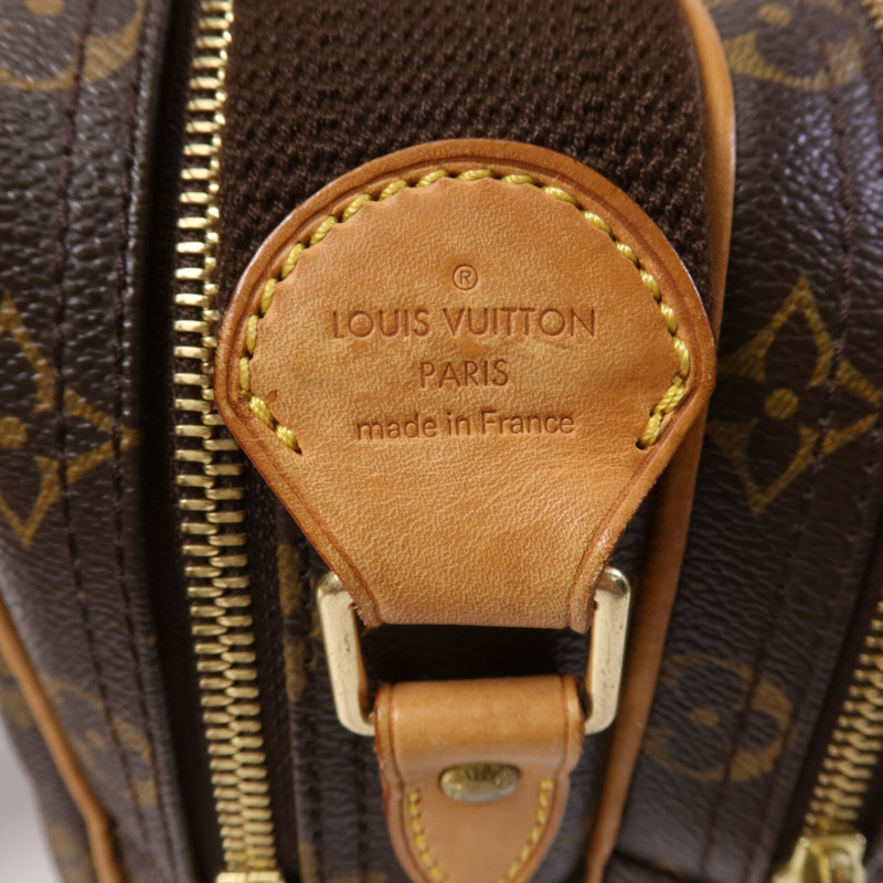 LOUIS VUITTON Monogram Reporter PM金扣肩背袋棕色-6