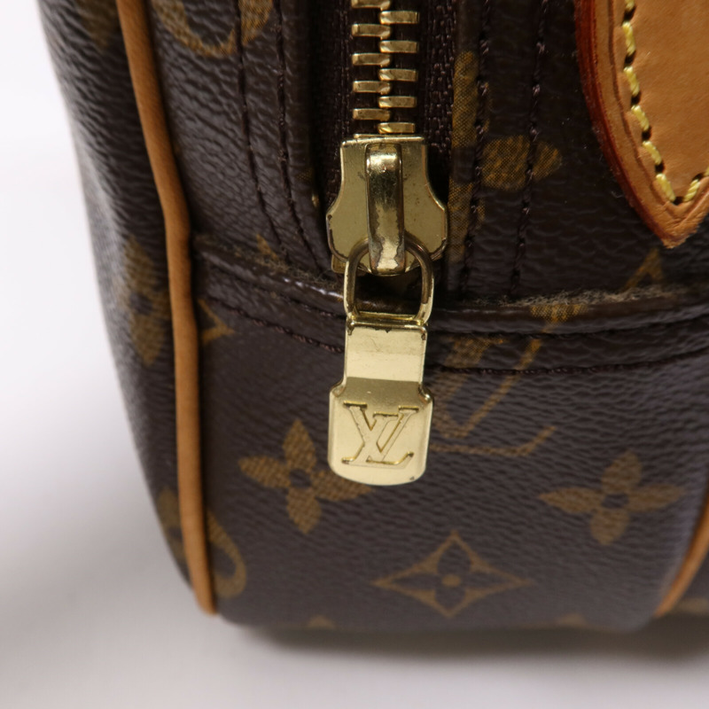 LOUIS VUITTON Monogram Reporter PM金扣肩背袋棕色-8