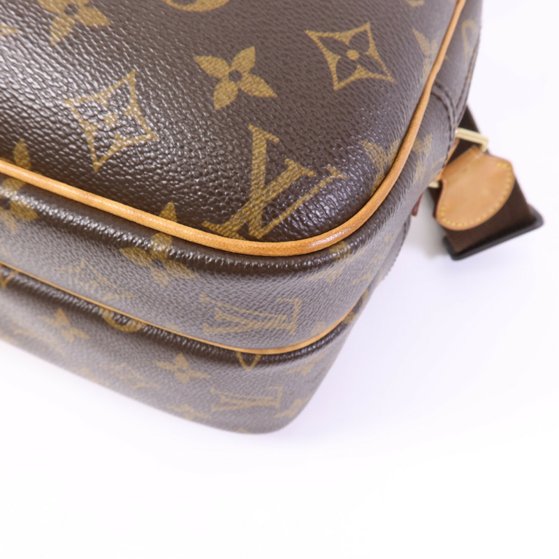 LOUIS VUITTON Monogram Reporter PM金扣肩背袋棕色-11