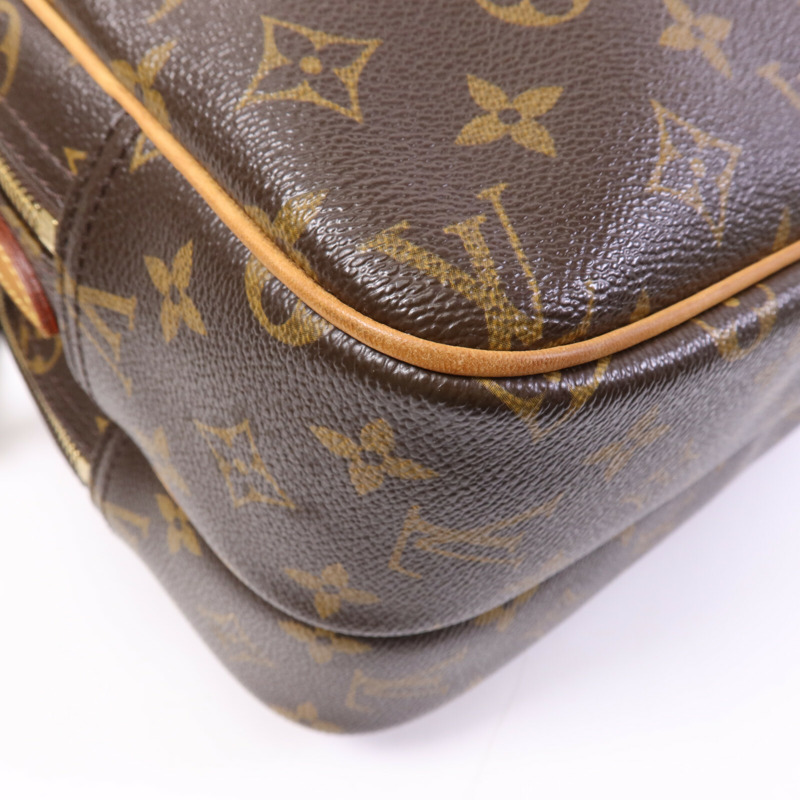 LOUIS VUITTON Monogram Reporter PM金扣肩背袋棕色-14