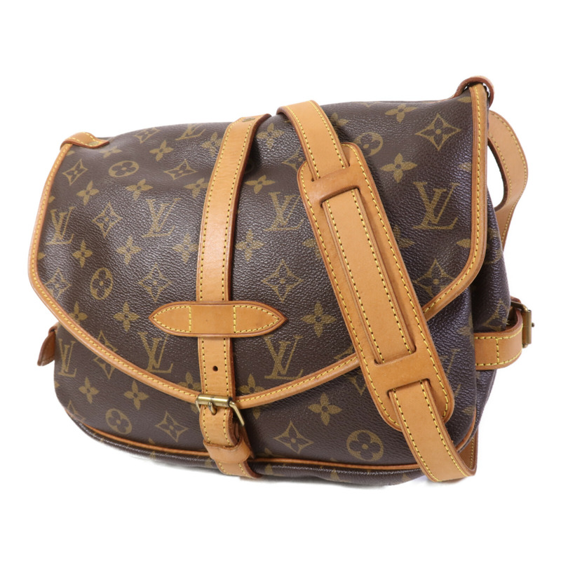 LOUIS VUITTON Monogram Saumur 30金扣肩背袋-1