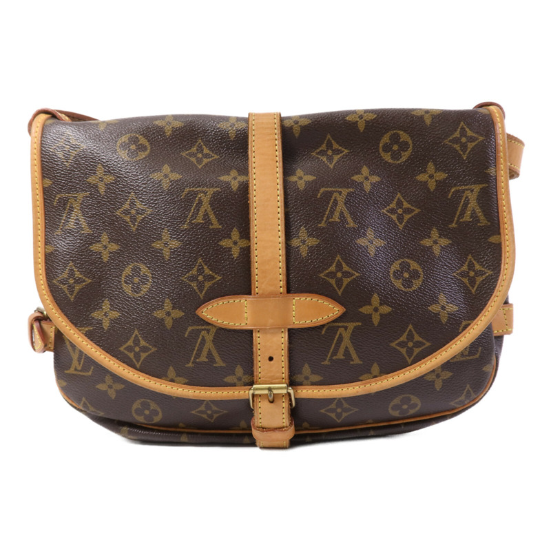 LOUIS VUITTON Monogram Saumur 30金扣肩背袋-2
