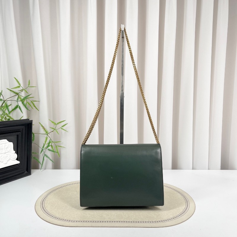 nj spy YSL聖羅蘭 Cassandra系列墨綠色牛皮鏈條包 單肩斜挎都可以 容量適合日常使用-1